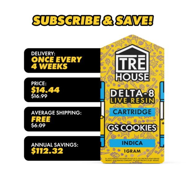 Live Resin Delta 8 Cartridge – GS Cookies – Indica 1g